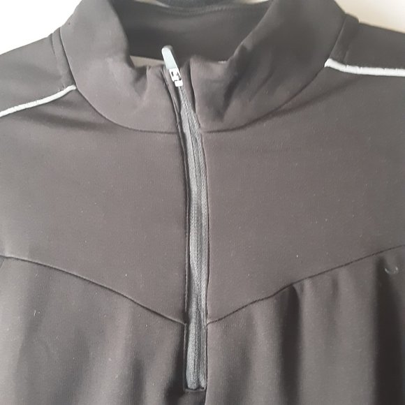 Persit New Black 1/4 Zip Pullover Fleece Lined Long Sleeve Shirt Thumbholes Lg - Picture 7 of 15